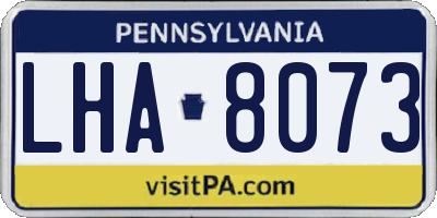 PA license plate LHA8073