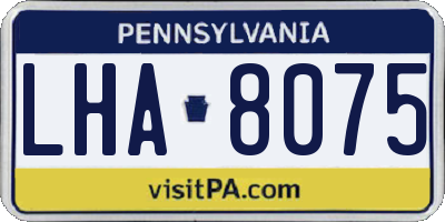PA license plate LHA8075