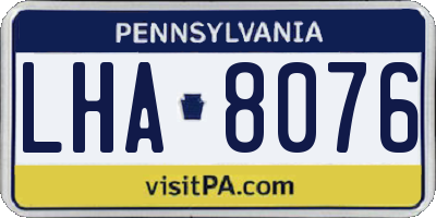 PA license plate LHA8076