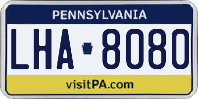 PA license plate LHA8080