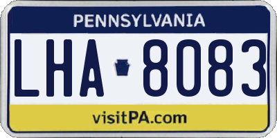 PA license plate LHA8083