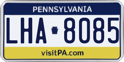 PA license plate LHA8085