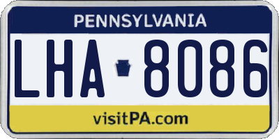 PA license plate LHA8086