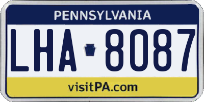 PA license plate LHA8087