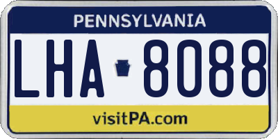 PA license plate LHA8088