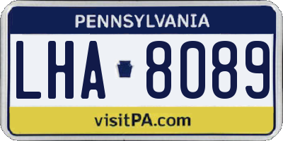 PA license plate LHA8089