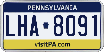 PA license plate LHA8091