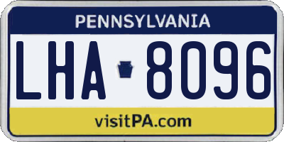 PA license plate LHA8096