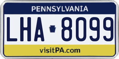 PA license plate LHA8099
