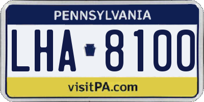 PA license plate LHA8100