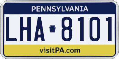 PA license plate LHA8101