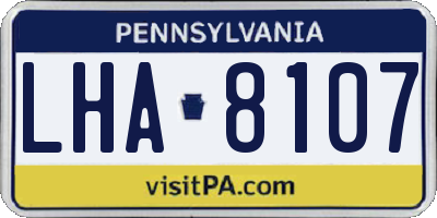 PA license plate LHA8107