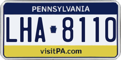 PA license plate LHA8110