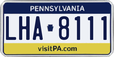 PA license plate LHA8111