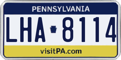 PA license plate LHA8114
