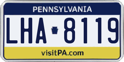 PA license plate LHA8119
