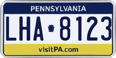 PA license plate LHA8123
