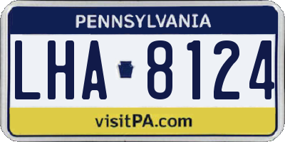 PA license plate LHA8124