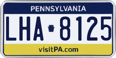 PA license plate LHA8125