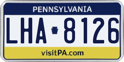 PA license plate LHA8126