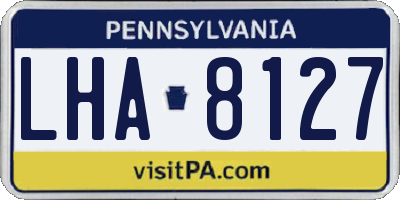 PA license plate LHA8127