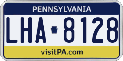 PA license plate LHA8128