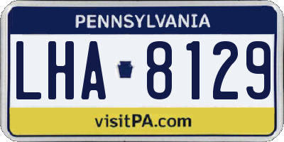 PA license plate LHA8129
