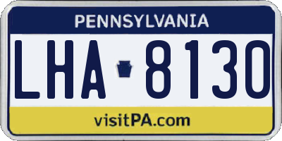 PA license plate LHA8130