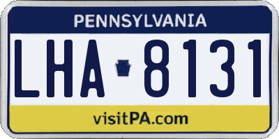 PA license plate LHA8131