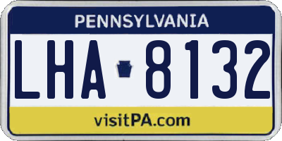 PA license plate LHA8132