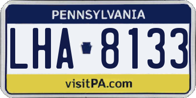 PA license plate LHA8133