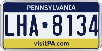 PA license plate LHA8134