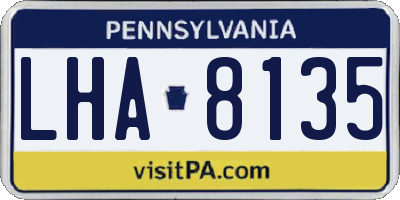 PA license plate LHA8135