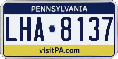 PA license plate LHA8137