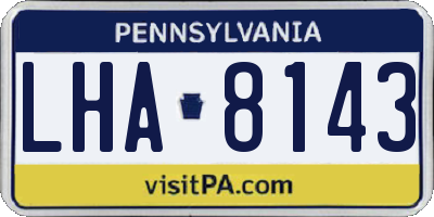 PA license plate LHA8143