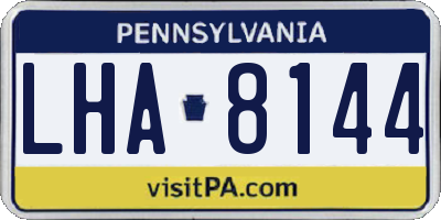 PA license plate LHA8144