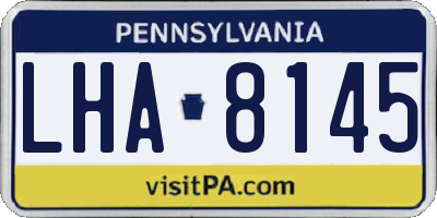 PA license plate LHA8145