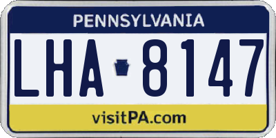 PA license plate LHA8147
