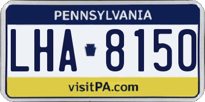 PA license plate LHA8150
