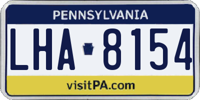 PA license plate LHA8154
