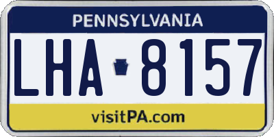 PA license plate LHA8157