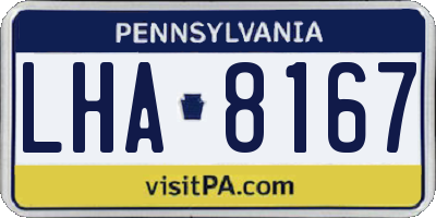 PA license plate LHA8167