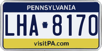 PA license plate LHA8170