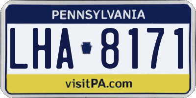 PA license plate LHA8171