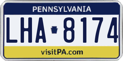 PA license plate LHA8174