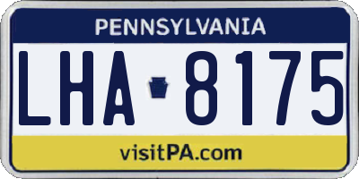 PA license plate LHA8175