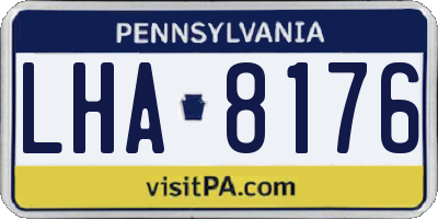 PA license plate LHA8176