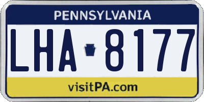 PA license plate LHA8177