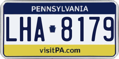 PA license plate LHA8179