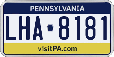 PA license plate LHA8181